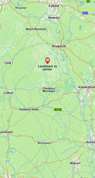 Centered at one-third of map height