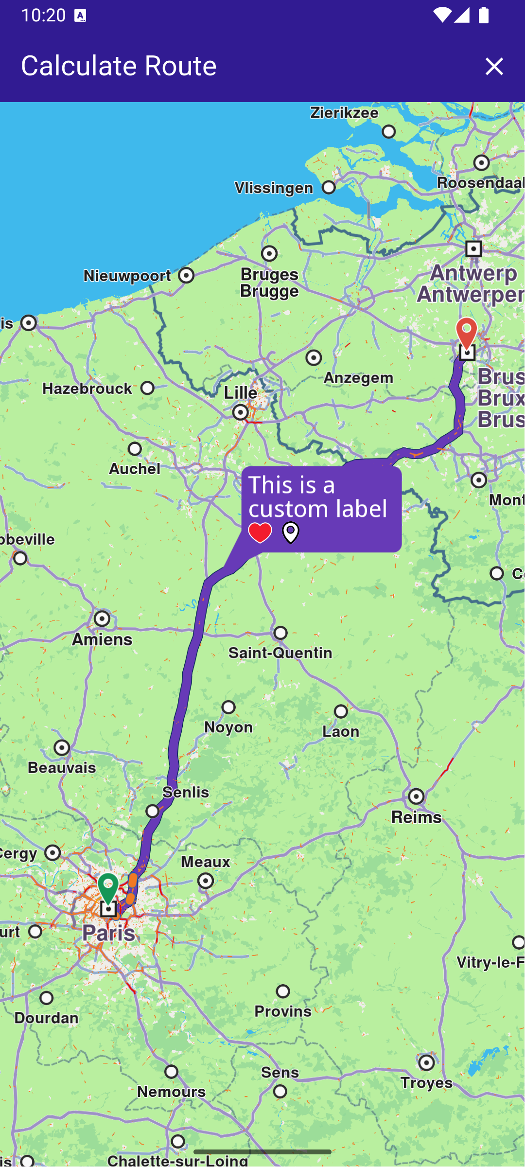 Label with custom icons
