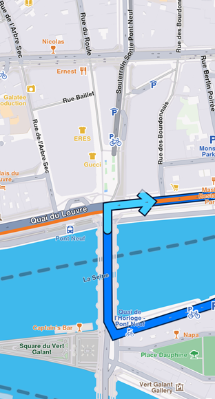 Turn right arrow instruction