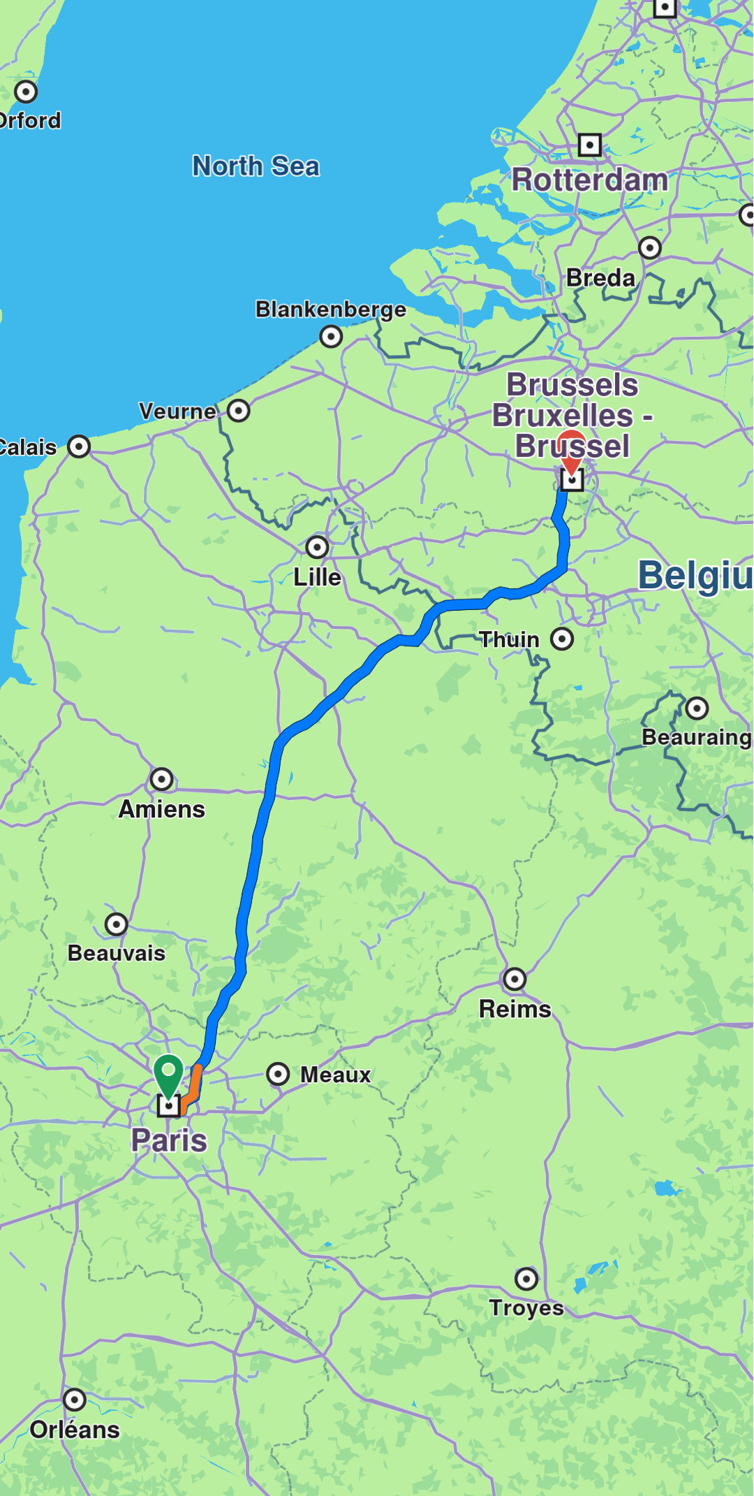 Route displayed