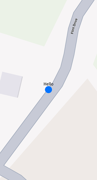 Display marker with text above icon