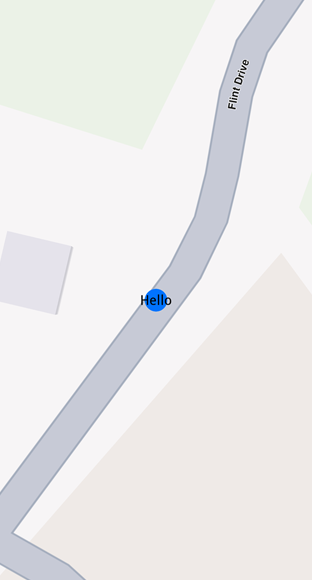 Display marker with text centered on icon